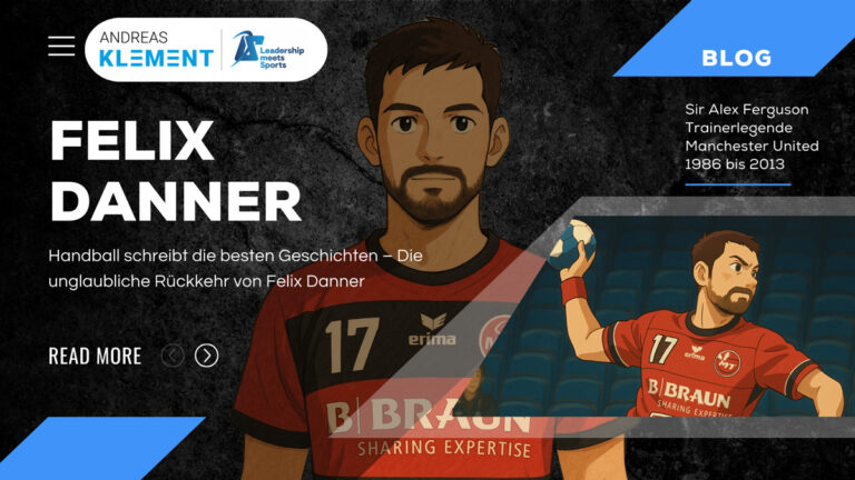 Illustration von Felix Danner im Ghibli-Stil im MT Melsungen Trikot, erstellt für den Blogartikel zur Rückkehr beim Final4 2025