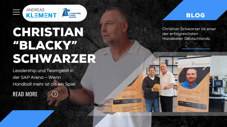 Christian „Blacky“ Schwarzer beim Leadership-Workshop mit Andreas Klement in der SAP Arena