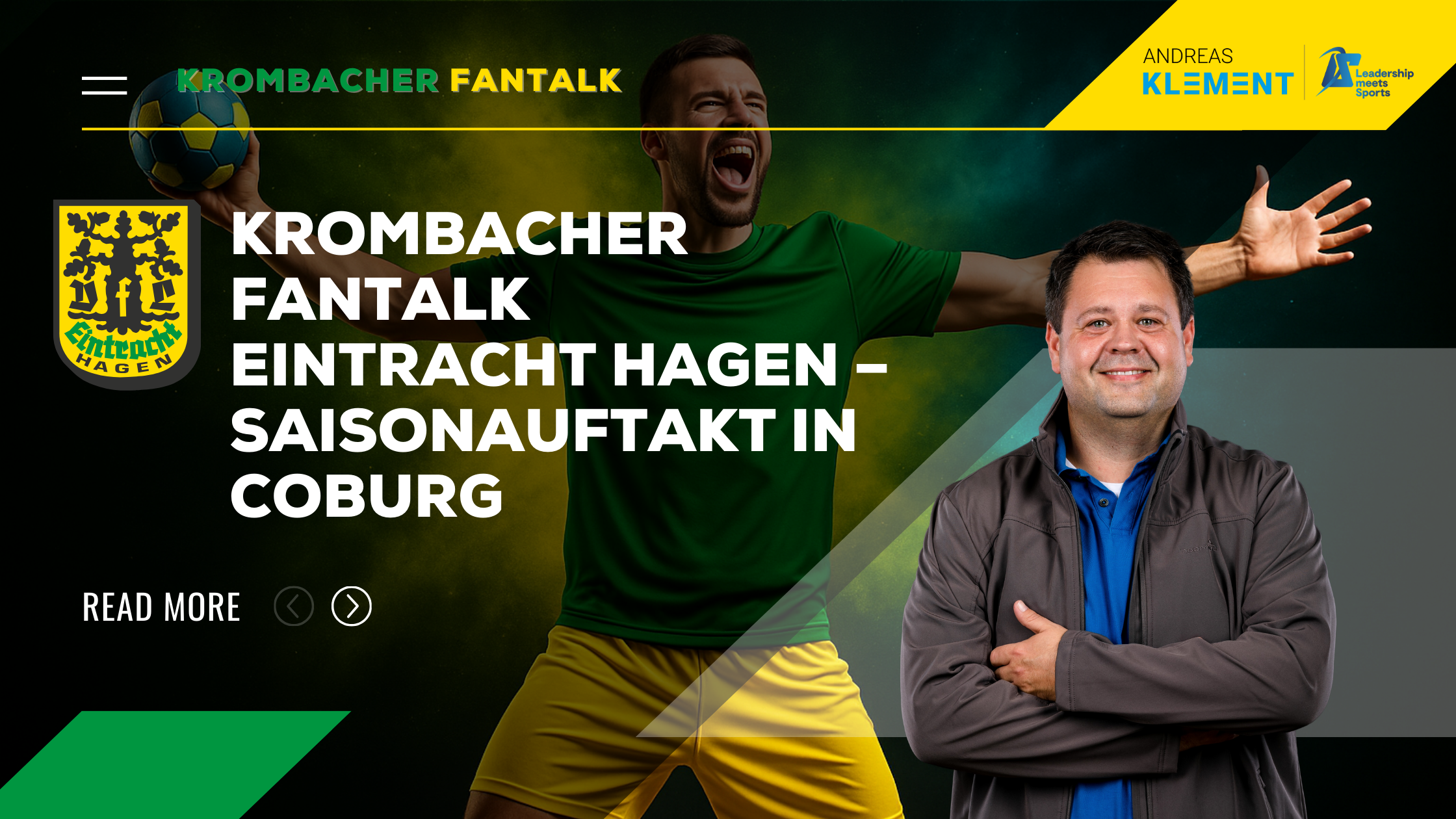 Titelbild Krombacher FanTalk Eintracht Hagen – Saisonauftakt in Coburg mit Moderator Andreas Klement
