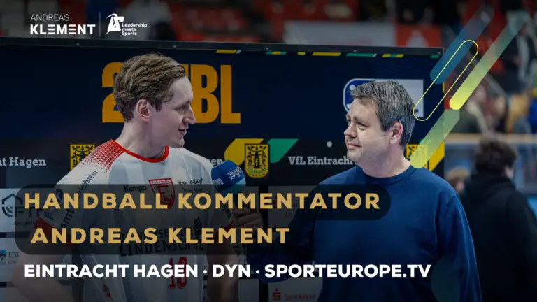 Andreas Klement als Handball Kommentator im Interview bei Eintracht Hagen für DYN und Sporteurope TV